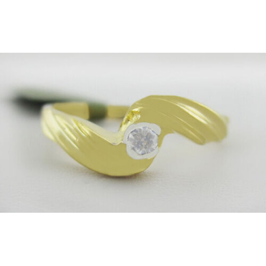 Genuine Diamond Solitaire Ring 10k Yellow Gold